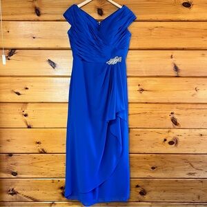 Jade By Jasmine Stunning Royal Blue Draped Prom Evening mother of The Br Dress 8